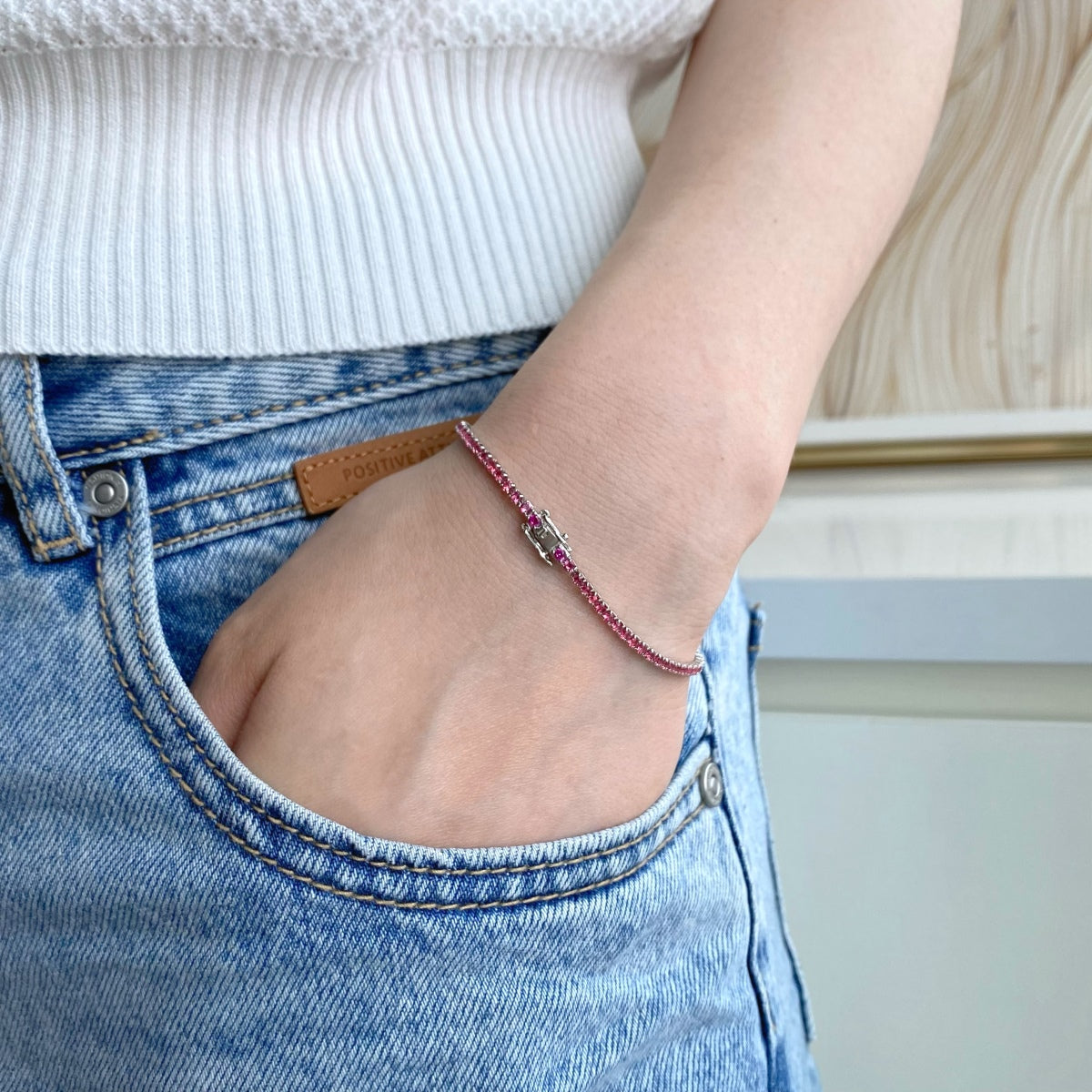 [ECHO ]Dazzling Colorful Round Cut Daily Bracelet