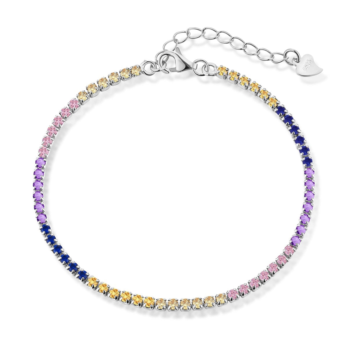 [ECHO ]Radiant Shinning Princess Cut Tennis Bracelet