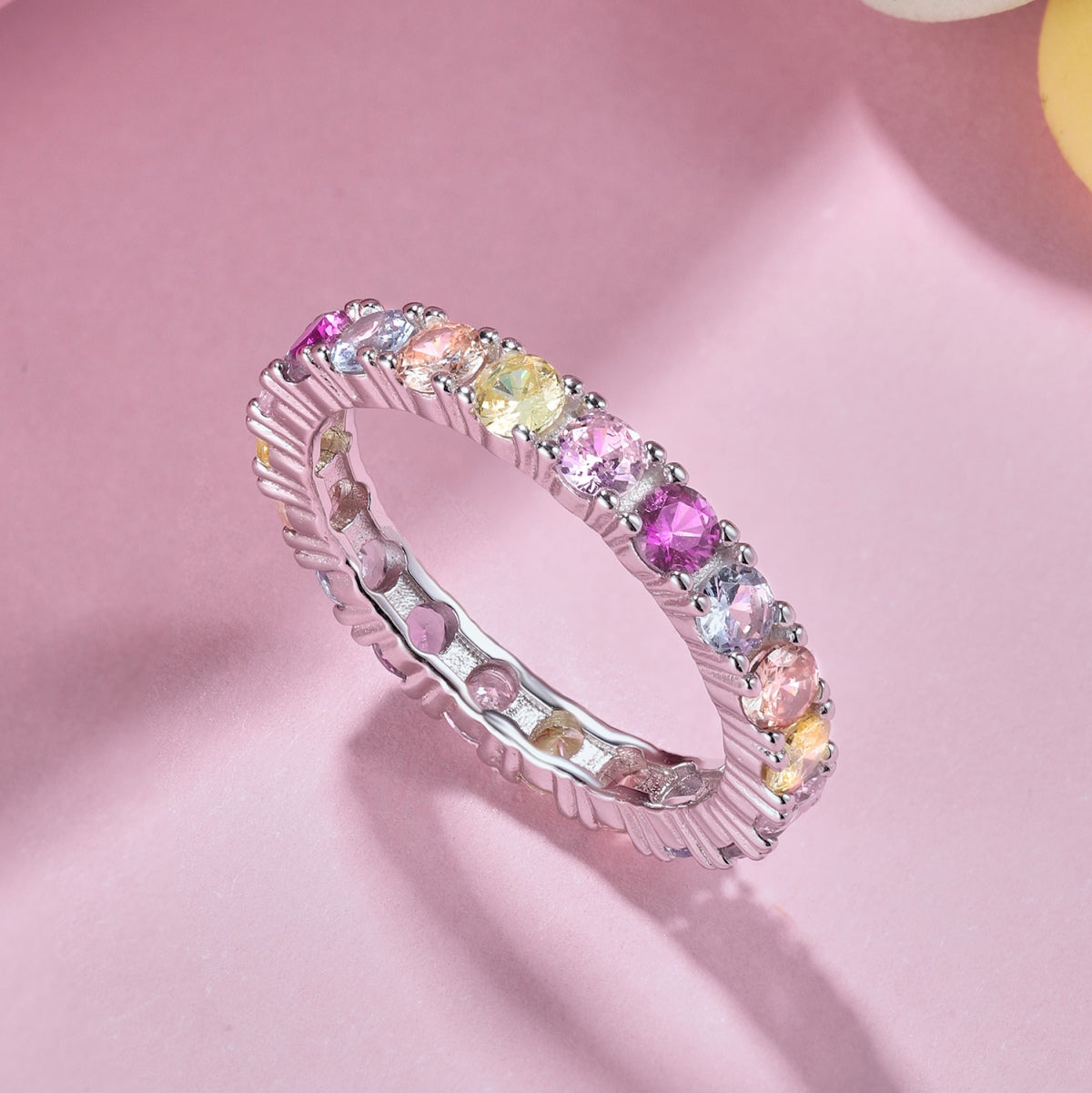 [ECHO ]Dazzling Lustrous Round Cut Tennis Ring