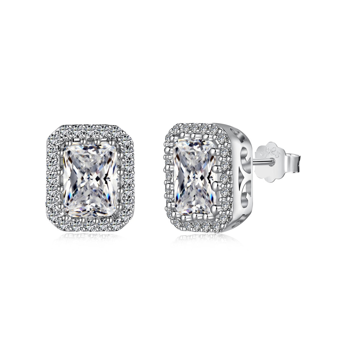 [ECHO ]1.0 Carat Luxurious Dainty Emerald Cut Daily Earrings