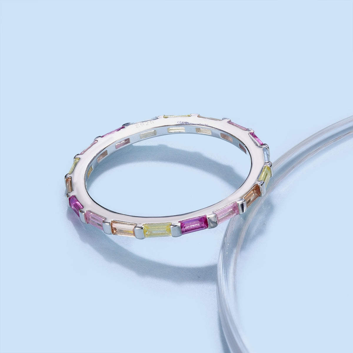 [ECHO ]Exquisite Multicolored Emerald Cut Daily Ring