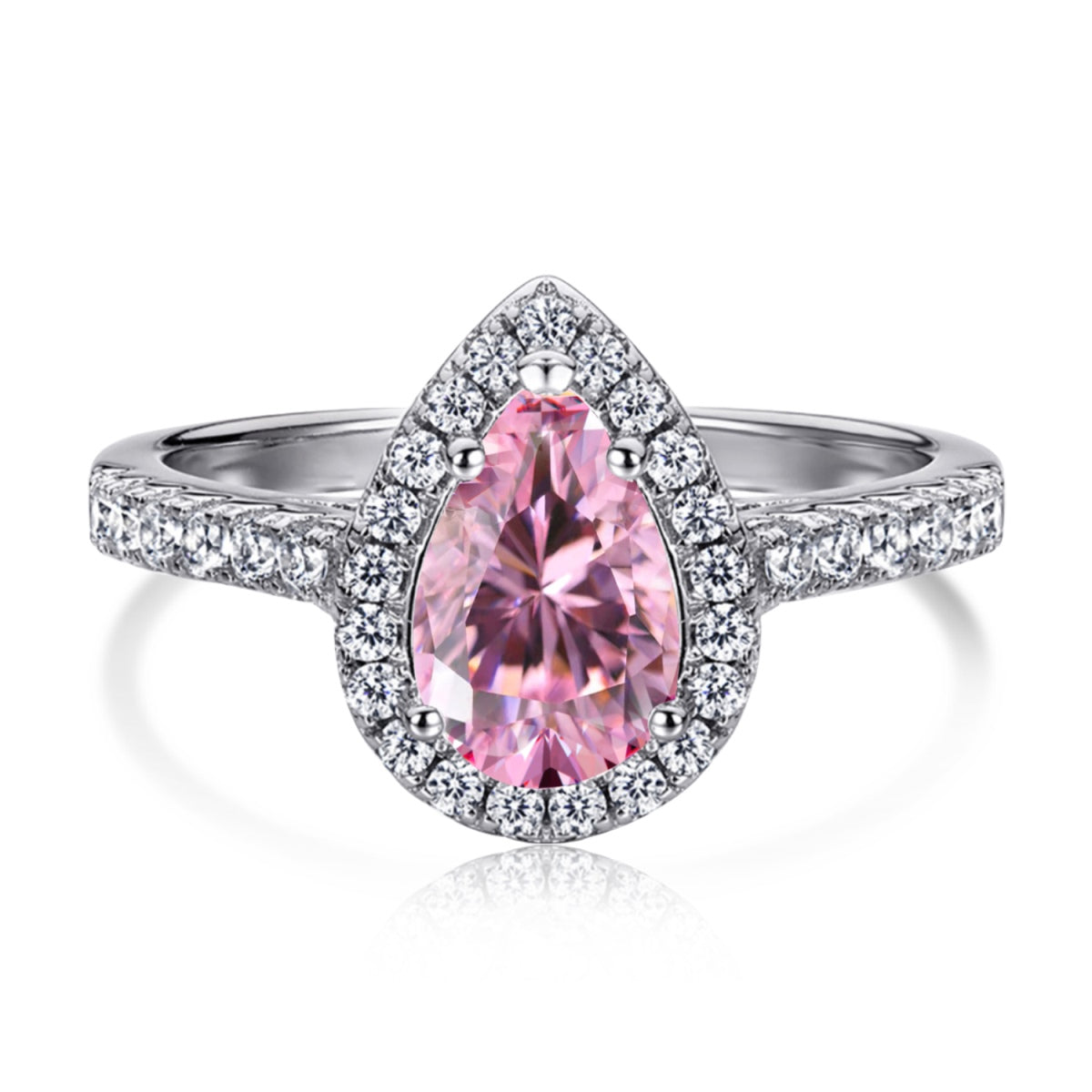 [ECHO ]1.0 Carat Luxurious Resplendent Water Drop Shape Wedding Ring