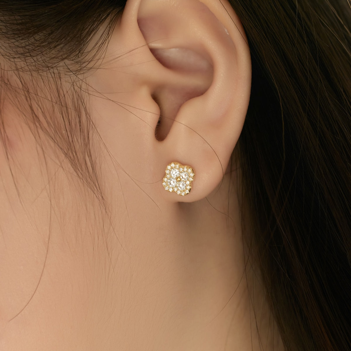 [ECHO ]Four-Leaf Clover Flower Shaped Earrings