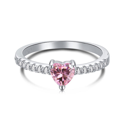 [ECHO ]0.5 Carat CaratEternity Charming Heart Shape Lover Ring