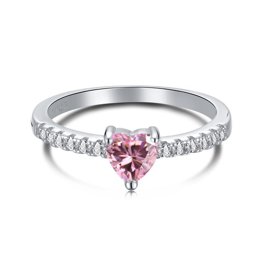 [ECHO ]0.5 Carat CaratEternity Charming Heart Shape Lover Ring