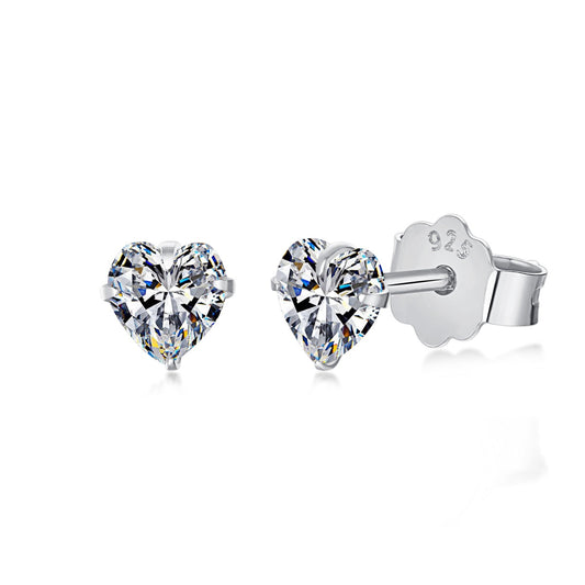 [ECHO ]Sparkling Heart Shaped Simple Earrings