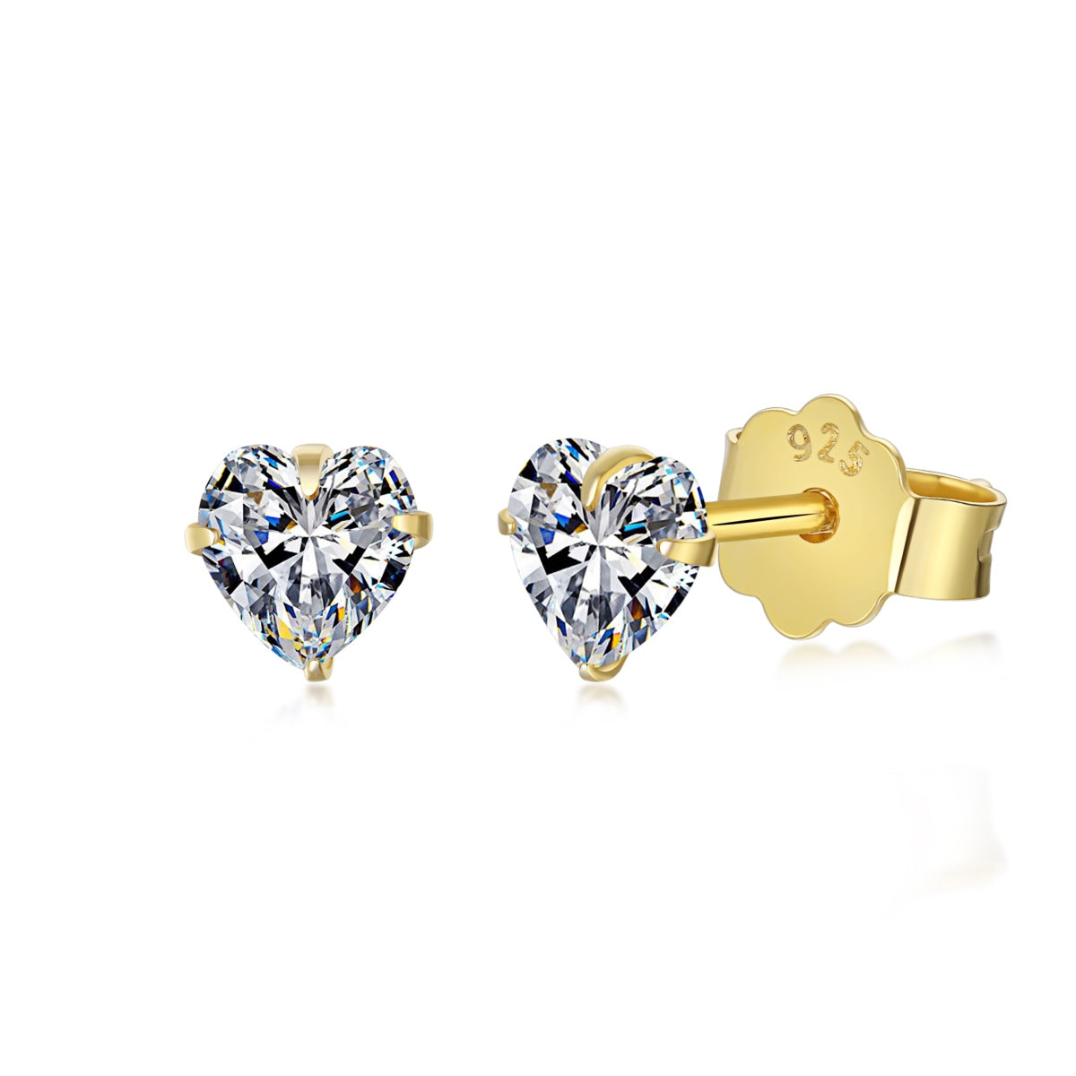 [ECHO ]Sparkling Heart Shaped Simple Earrings