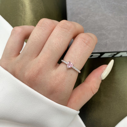 [ECHO ]0.5 Carat CaratEternity Charming Heart Shape Lover Ring