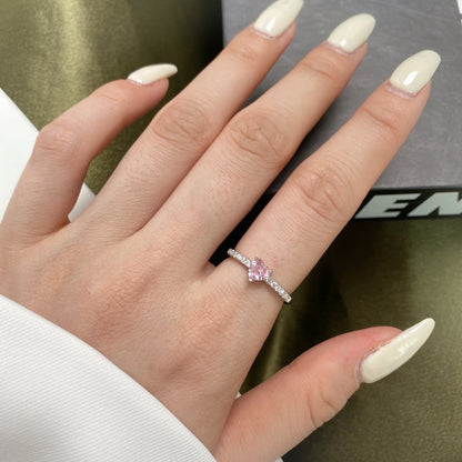 [ECHO ]0.5 Carat CaratEternity Charming Heart Shape Lover Ring