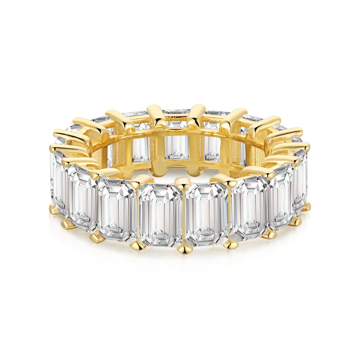 [ECHO ]0.75 Carat Elegant Emerald Cut Tennis Ring