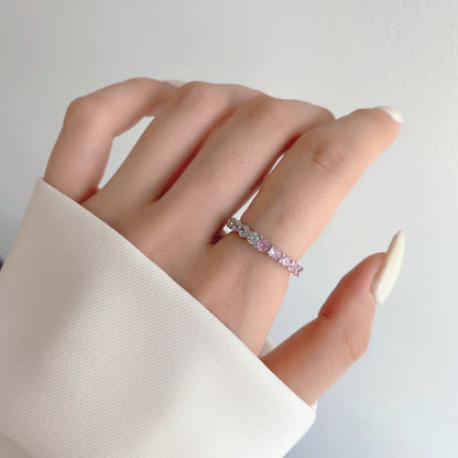 [ECHO ]Sparkling Round Cut Tennis Ring