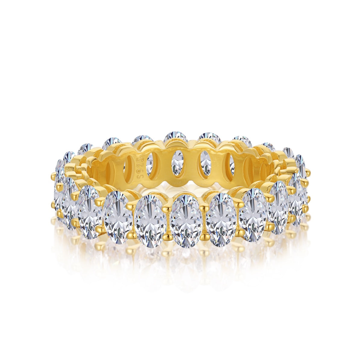 [ECHO ]Ornate Oval Cut Tennis Ring