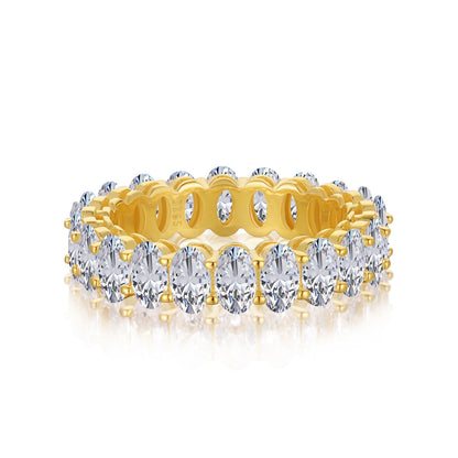 [ECHO ]Ornate Oval Cut Tennis Ring