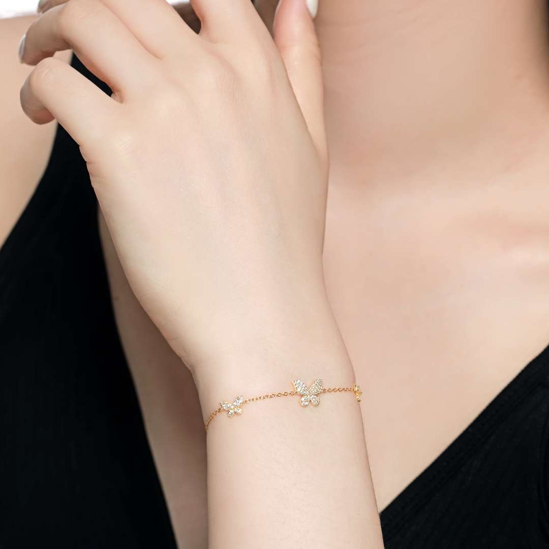 [ECHO ]Delicate Butterfly Pendant Bracelet