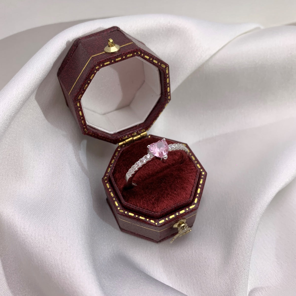 [ECHO ]0.5 Carat CaratEternity Charming Heart Shape Lover Ring