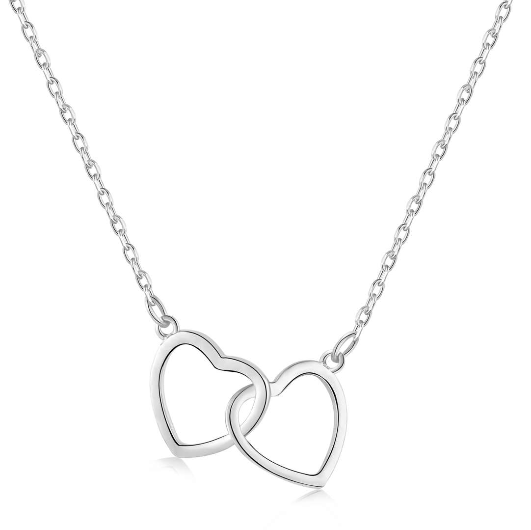 [ECHO ]Sterling Silver Love Double Ring Necklace