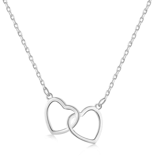 [ECHO ]Sterling Silver Love Double Ring Necklace