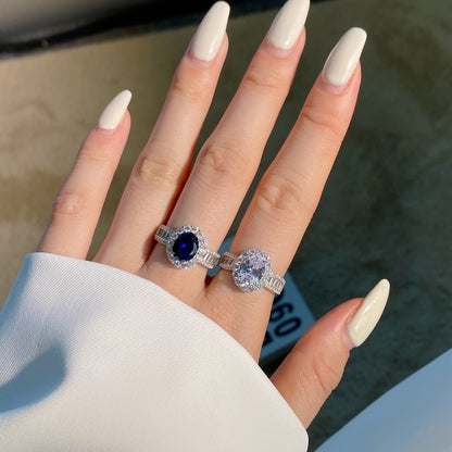 [ECHO ]1.5 Carat Dazzling Charming Oval Cut Banquet Ring