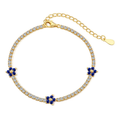 [ECHO ]Sparkling Flower Shape Tennis Bracelet