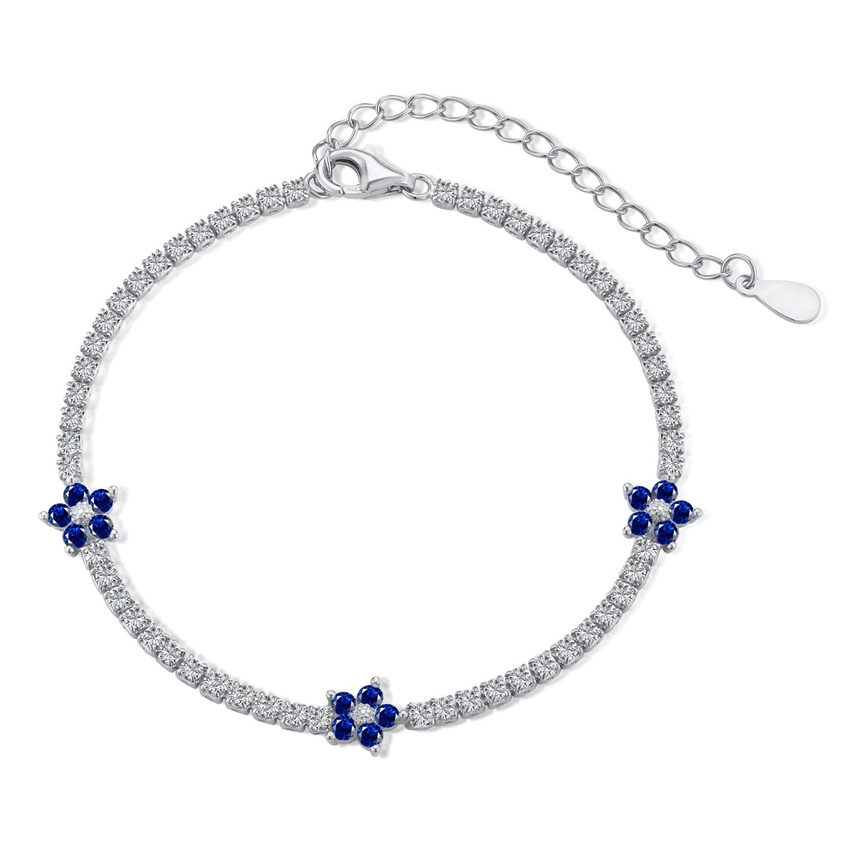 [ECHO ]Sparkling Flower Shape Tennis Bracelet