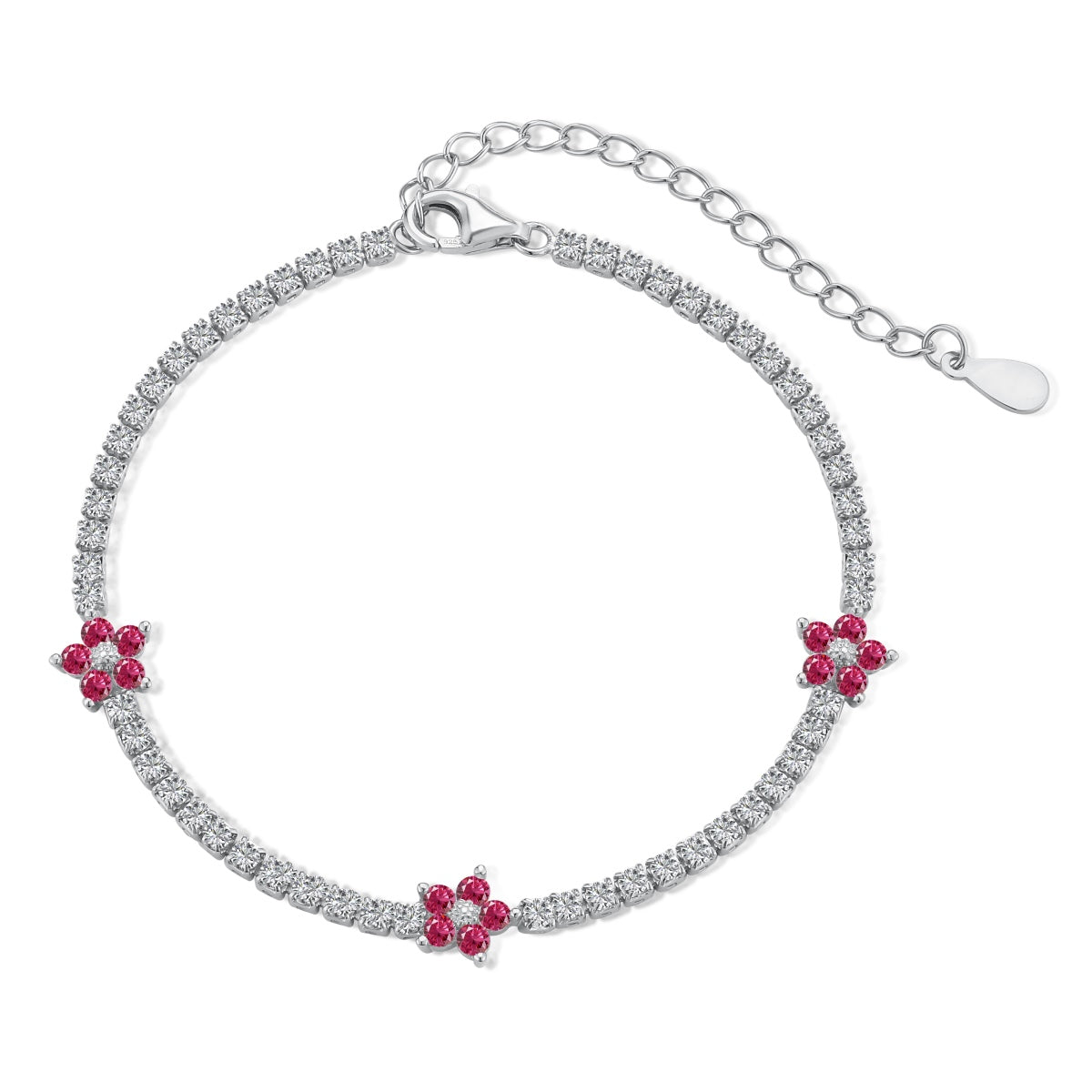 [ECHO ]Sparkling Flower Shape Tennis Bracelet