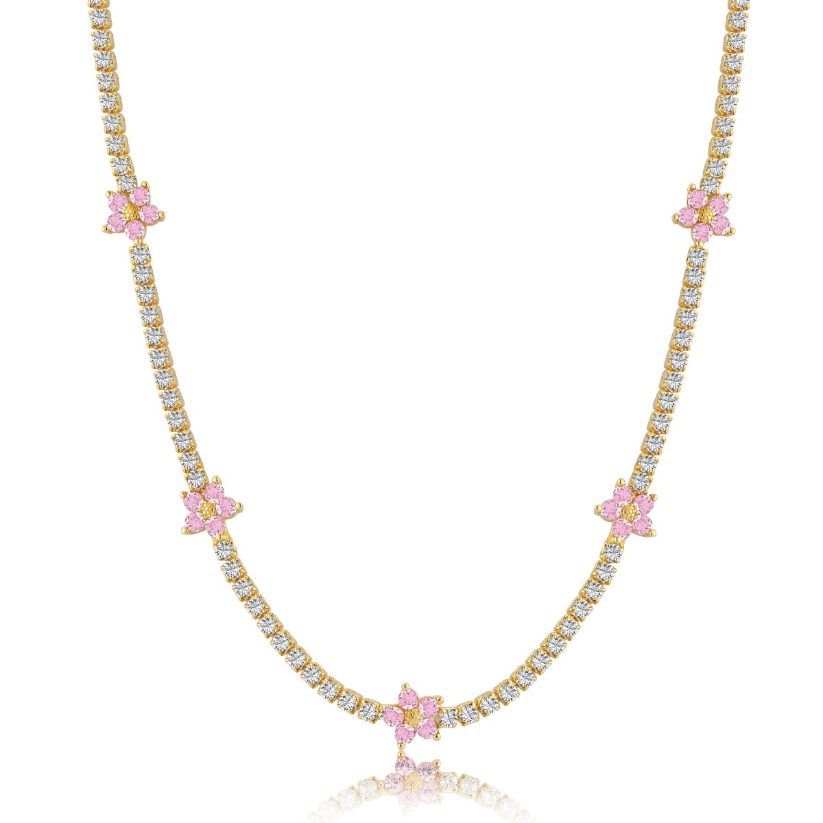 [ECHO ]Luxurious Colorful Flower Tennis Necklace