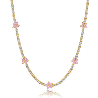 [ECHO ]Luxurious Colorful Flower Tennis Necklace