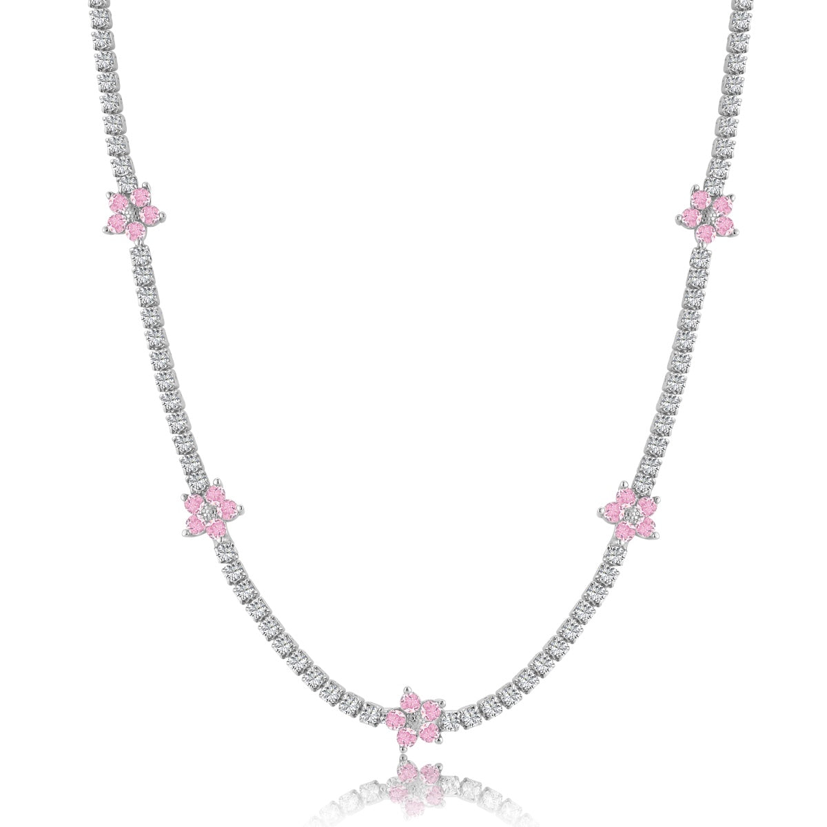 [ECHO ]Luxurious Colorful Flower Tennis Necklace