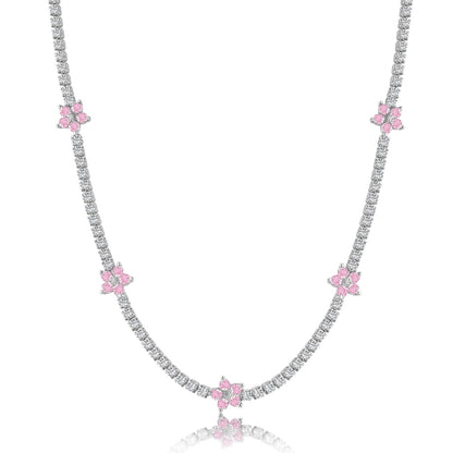 [ECHO ]Luxurious Colorful Flower Tennis Necklace