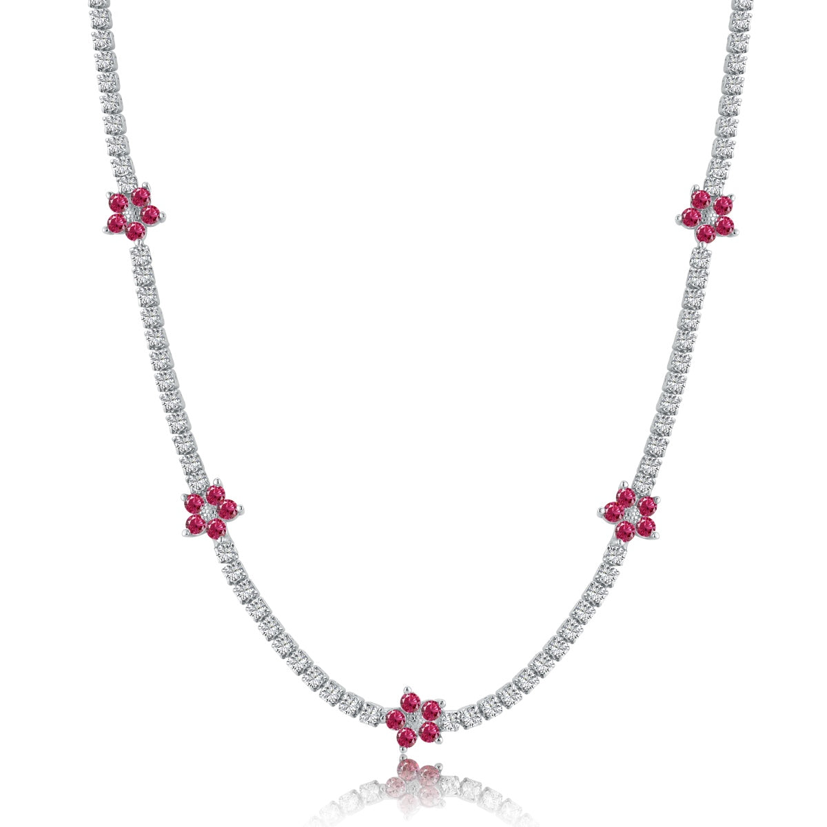 [ECHO ]Luxurious Colorful Flower Tennis Necklace