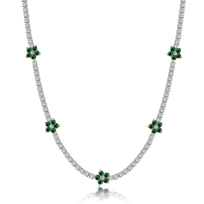 [ECHO ]Luxurious Colorful Flower Tennis Necklace
