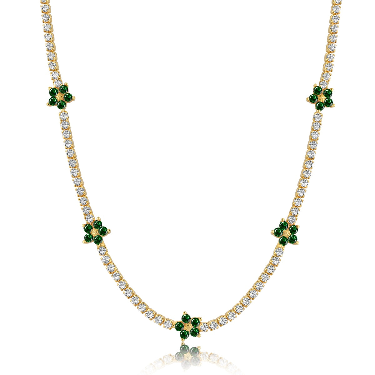 [ECHO ]Luxurious Colorful Flower Tennis Necklace