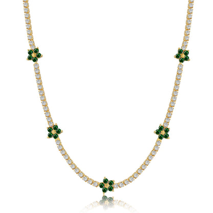 [ECHO ]Luxurious Colorful Flower Tennis Necklace
