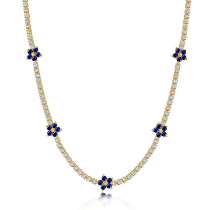 [ECHO ]Luxurious Colorful Flower Tennis Necklace