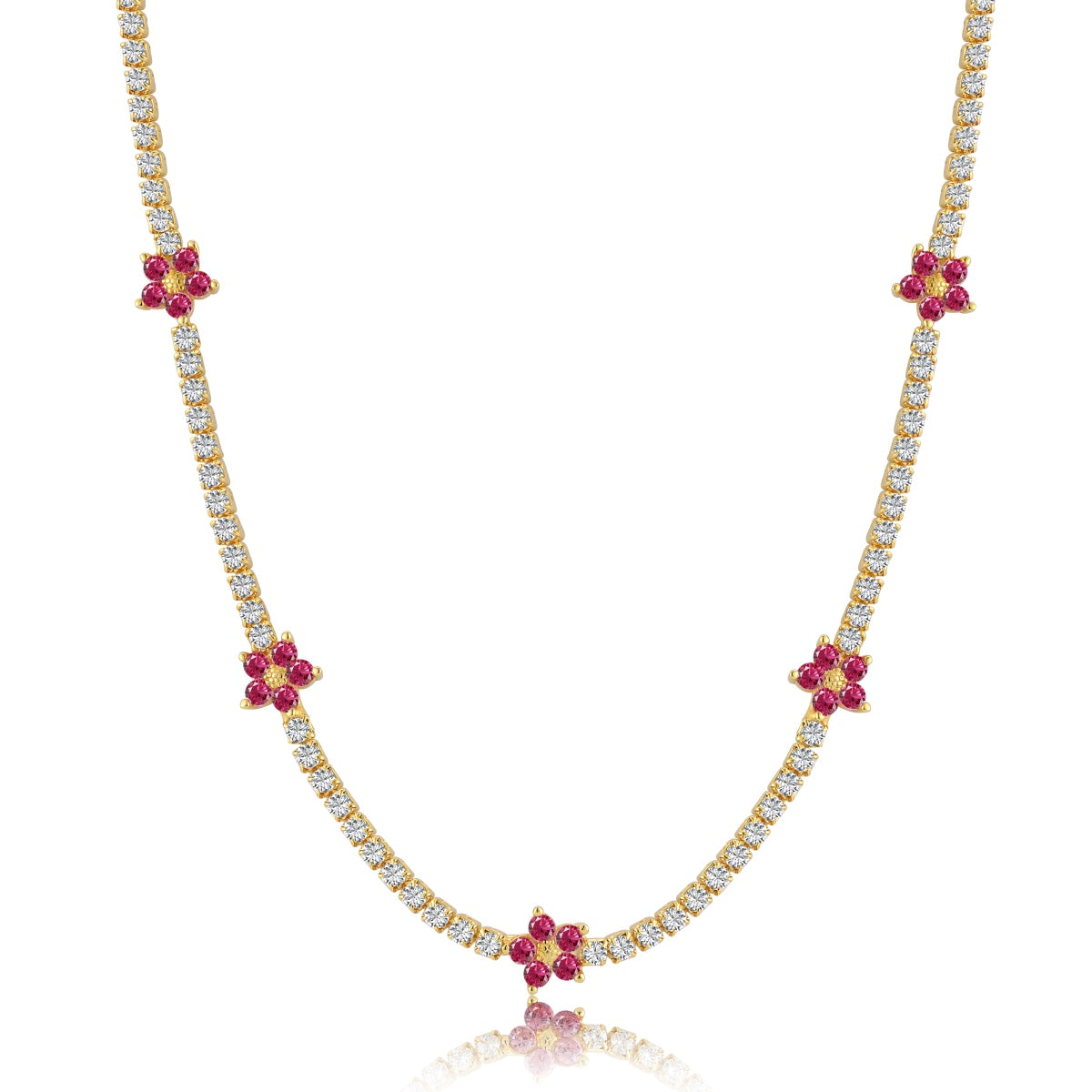 [ECHO ]Luxurious Colorful Flower Tennis Necklace