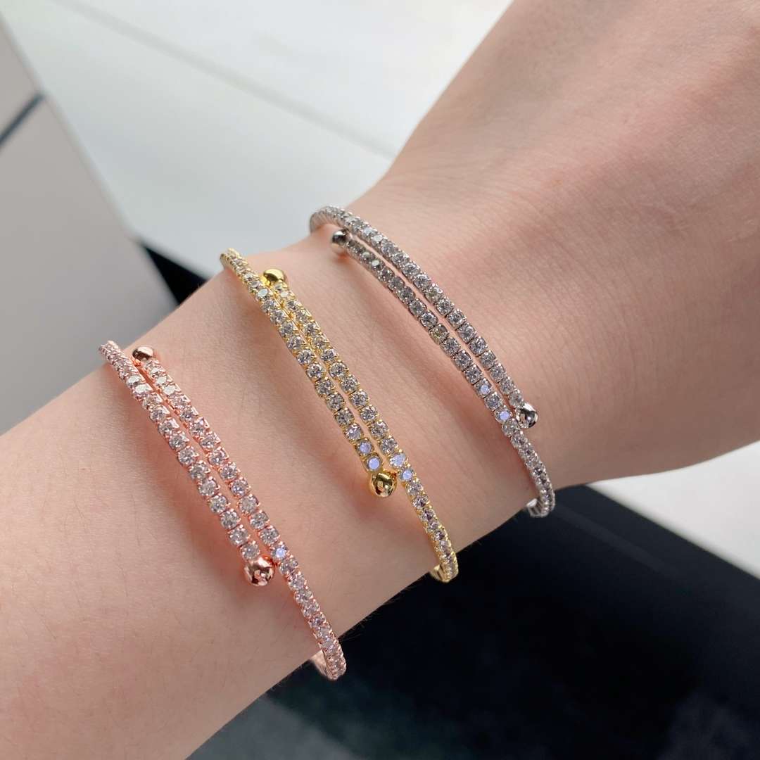 [ECHO ]Row of Diamonds Round Fashion Bracelet