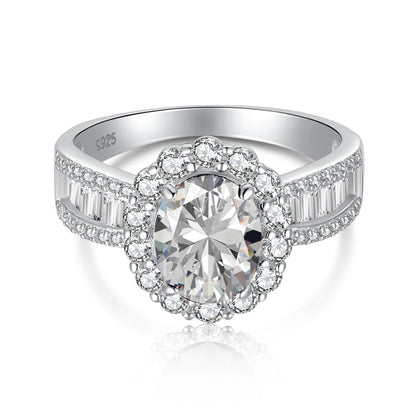 [ECHO ]1.5 Carat Dazzling Charming Oval Cut Banquet Ring