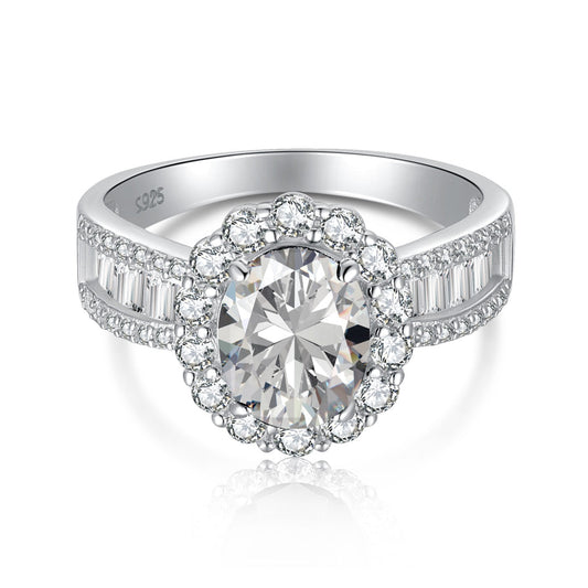 [ECHO ]1.5 Carat Dazzling Charming Oval Cut Banquet Ring