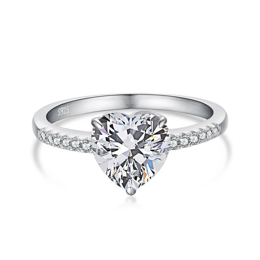 [ECHO ]2.0 Carat Dazzling Lustrous Heart Cut Lover Ring