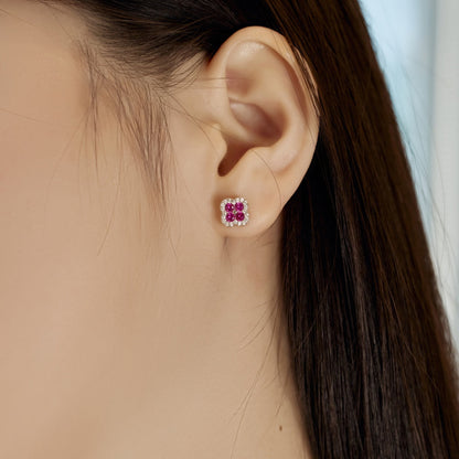 [ECHO ]Four-Leaf Clover Flower Shaped Earrings