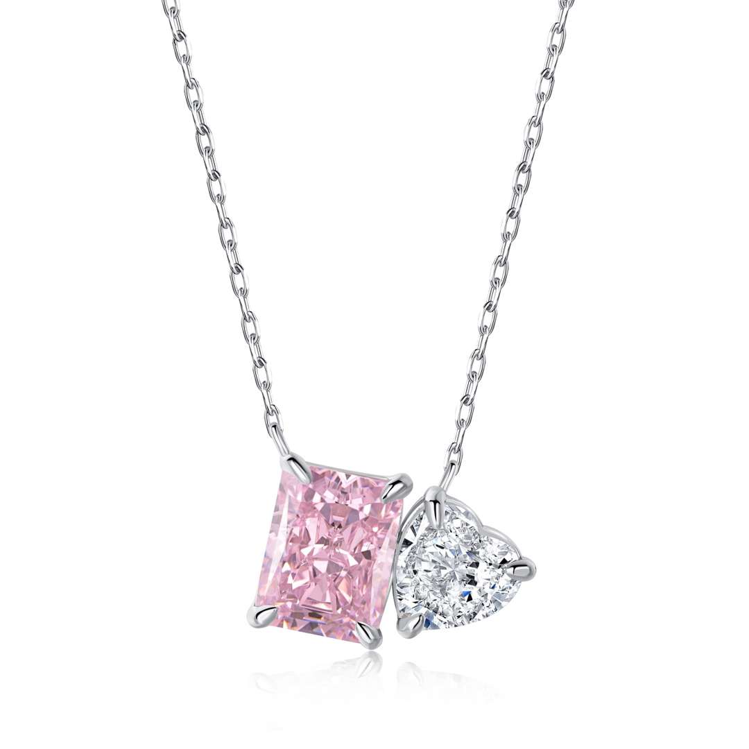 [ECHO ]Dazzling Square & Heart Shape Necklace