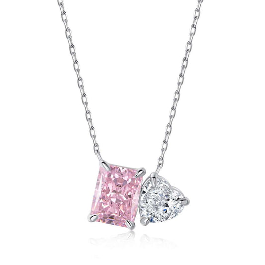 [ECHO ]Dazzling Square & Heart Shape Necklace