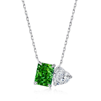 [ECHO ]Dazzling Square & Heart Shape Necklace