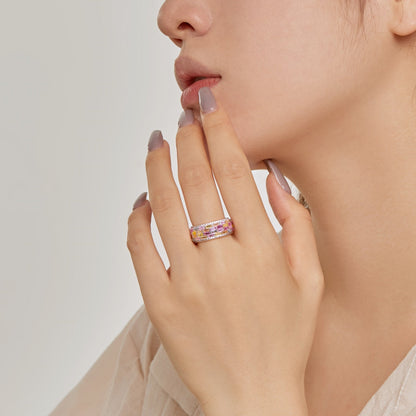 [ECHO ]Radiant Colorful Radiant Cut Daily Ring