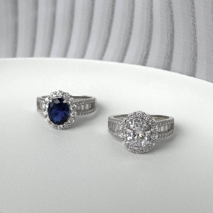 [ECHO ]1.5 Carat Dazzling Charming Oval Cut Banquet Ring
