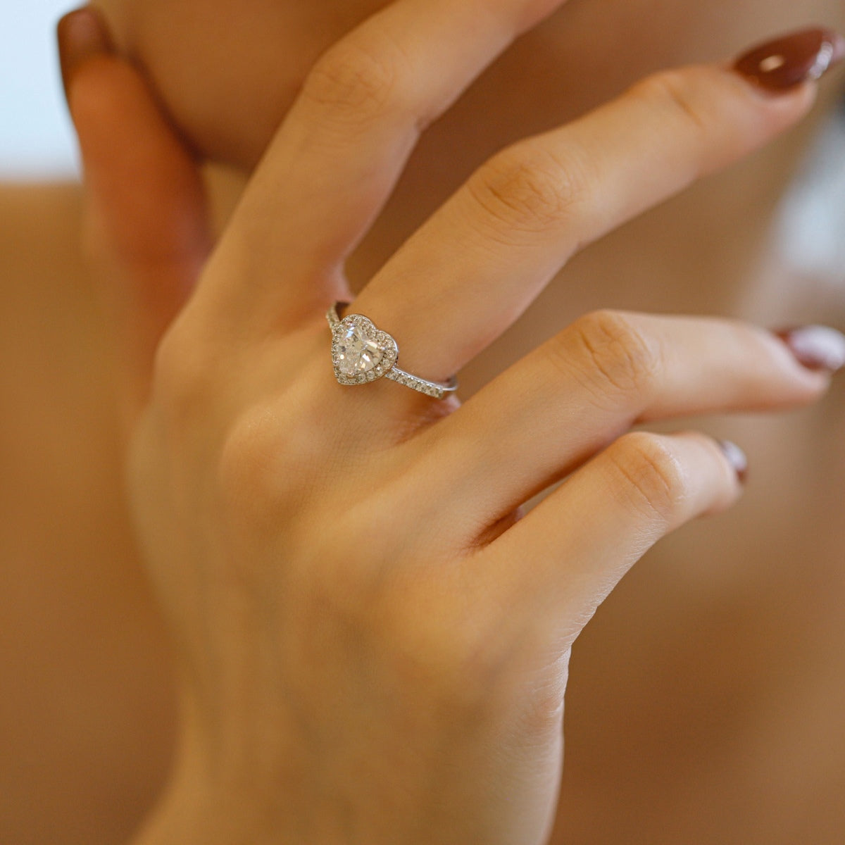 [ECHO ]Eternity Splashy Romantic Heart Shape Lover Ring