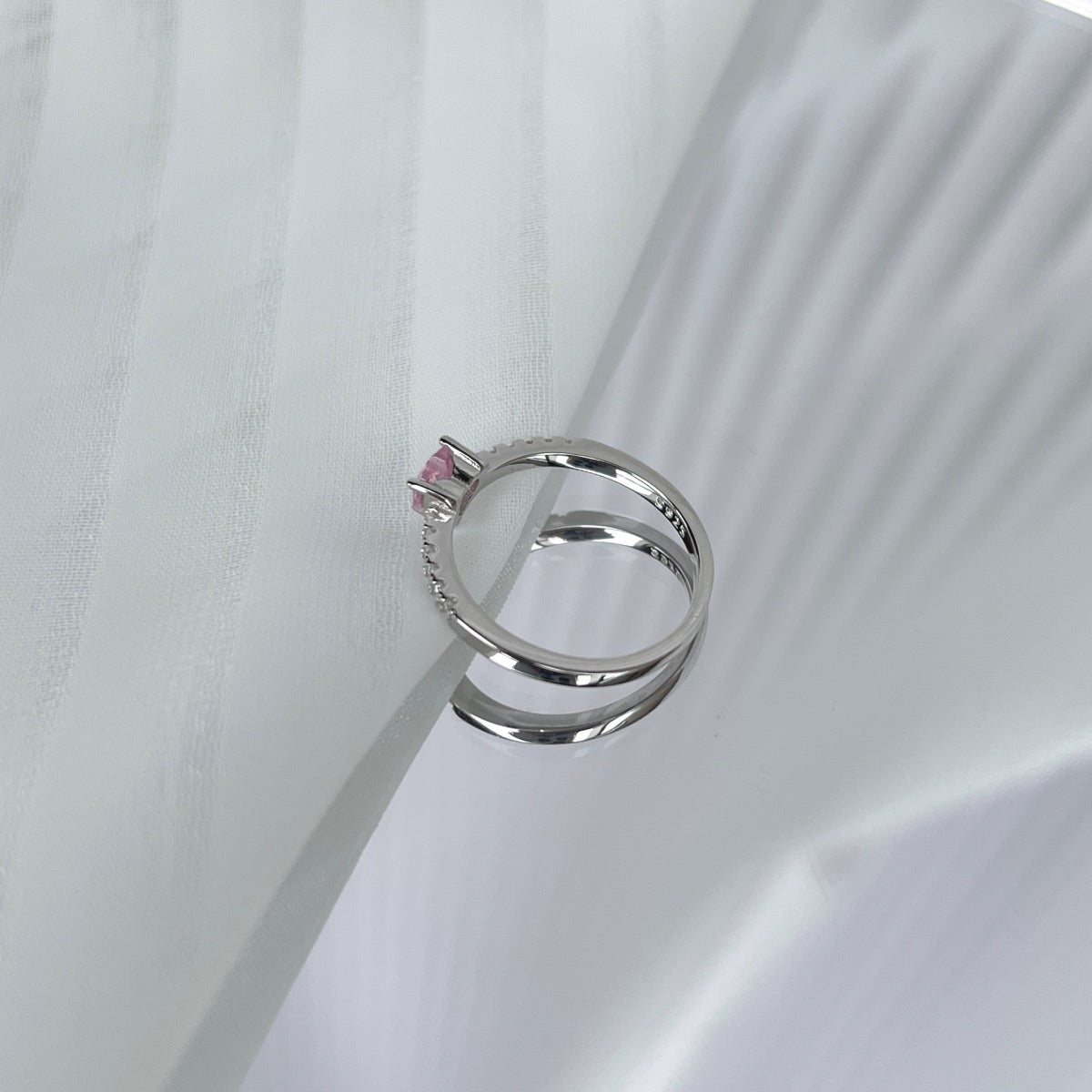 [ECHO ]0.5 Carat CaratEternity Charming Heart Shape Lover Ring
