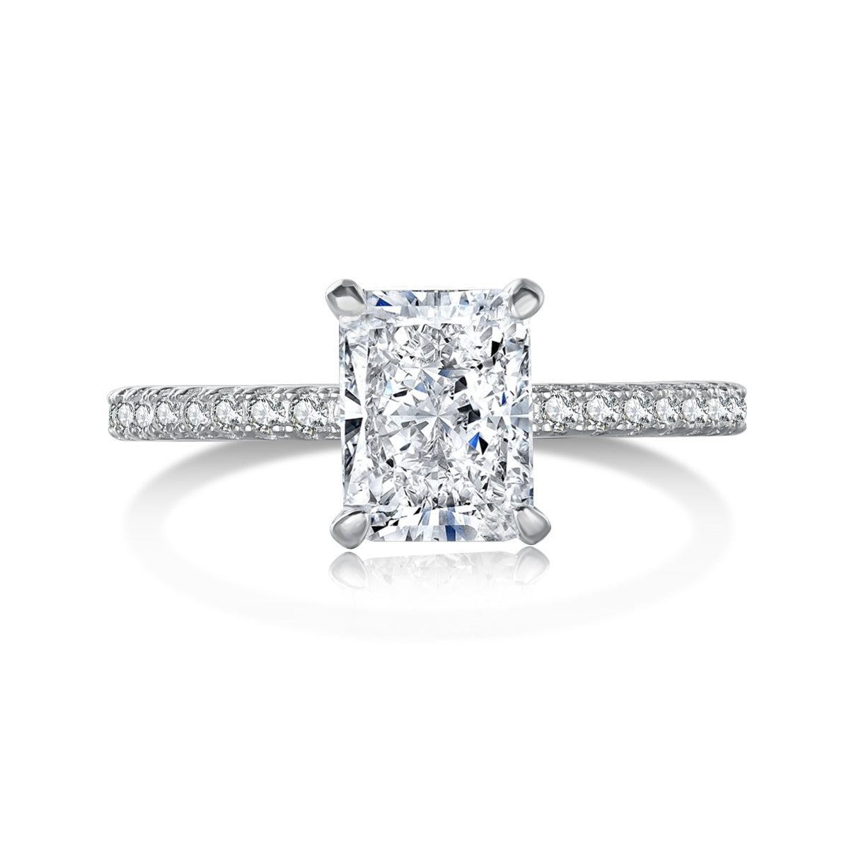 [ECHO ]2.0 Carat Dazzling Sparkling Radiant Cut Party Ring