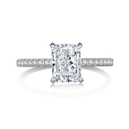 [ECHO ]2.0 Carat Dazzling Sparkling Radiant Cut Party Ring
