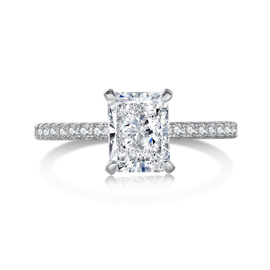 [ECHO ]2.0 Carat Dazzling Sparkling Radiant Cut Party Ring
